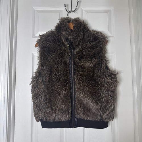 Dollhouse brown faux fur vest - brown,