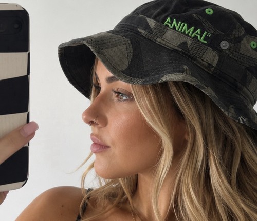 Animal camo bucket hat grey - animal,