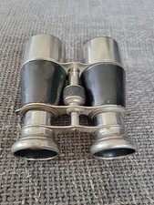 Antique 1920s Early French Binoculars  Field Glasses Made In France Silver 10 