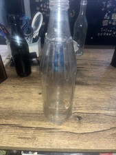 Vintage Clear Glass Bottle – UK Regd Design Marked Base – Ribbed Soda / Lemonade
