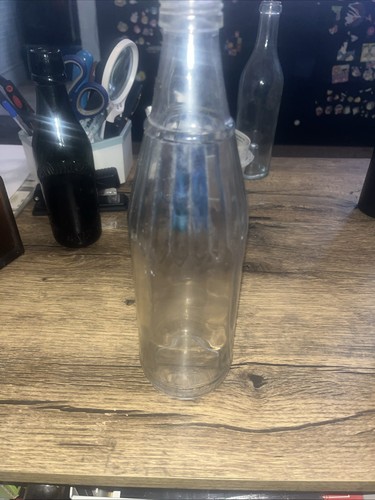 Vintage clear glass bottle - clear,