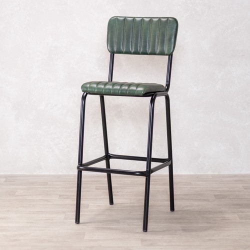 Pine green leather bar - green,