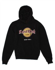 HARD ROCK CAFE Womens New York Graphic Hoodie Jumper UK 10 Small Black AP02