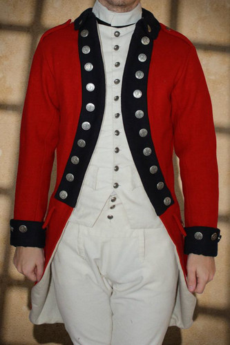 Men british red wool coat - british,