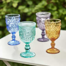 Glass Wine GOBLET Wedding Table Event Party Decor Diamond Embossed Pattern
