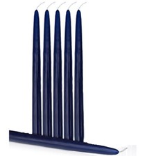 6 PACK Dark Navy Blue Tapered Taper Bistro Dinner Dining Candelabra Candles