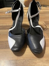Ladies Black/White Jive, Lindyhop, Salsa, Ballroom Dance Shoes - size 38 uk5 