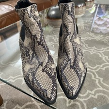 Snakeskin Look Ankle Boots Size 5
