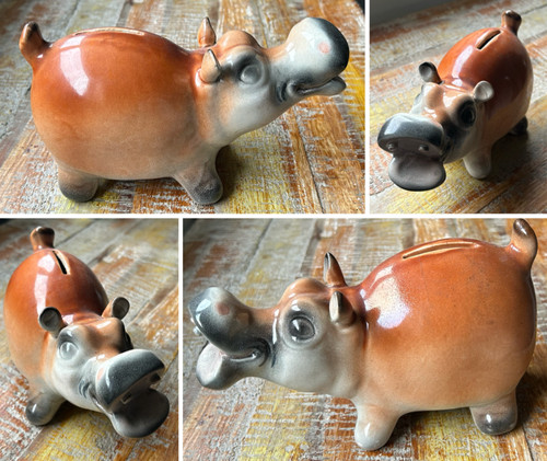 Antique vintage hippo - /, money