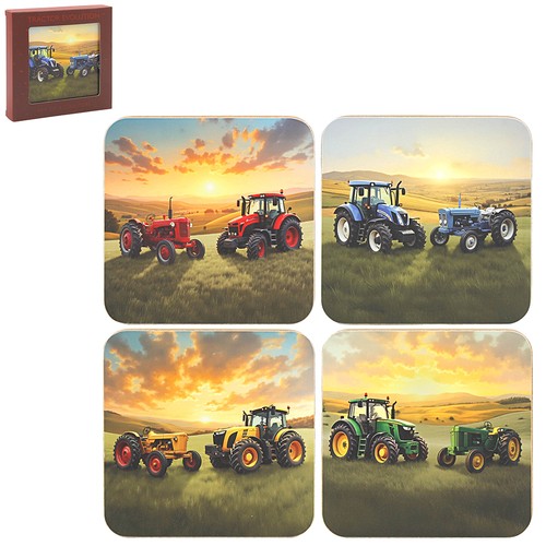 Cork backed coasters - cork, 4pcs