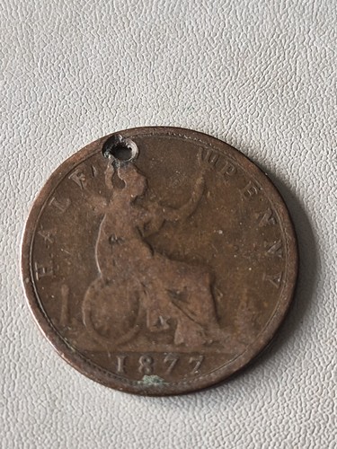 Halfpenny coin 1877 - coin,