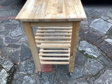 IKEA BEKVAM SOLID BEECH WOODEN BUTCHER’S BLOCK/KITCHEN TROLLEY 50 X 58 Cms USED