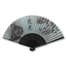SILK HAND FAN 8" Tiger and