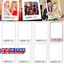 16/30/40/50th 21st Frame Photo Booth Props Paper Happy Birthday Party Supplies