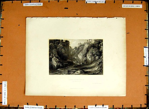 Old antique print c1800 scene - c1800,