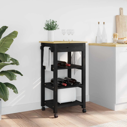 Walplus kitchen trolley - kitchen, black