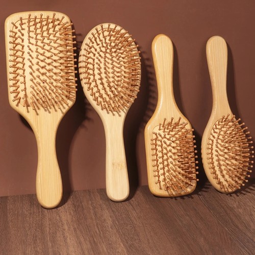 Natural bamboo wooden hair - wooden,