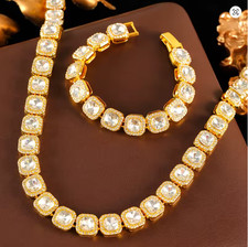 Luxury Gold Crystal 13mm Cuban