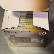 Sony Premium Mini Disc - 80 Min: 5 Pack - Shock Absorbing Mechanism (MDW80)