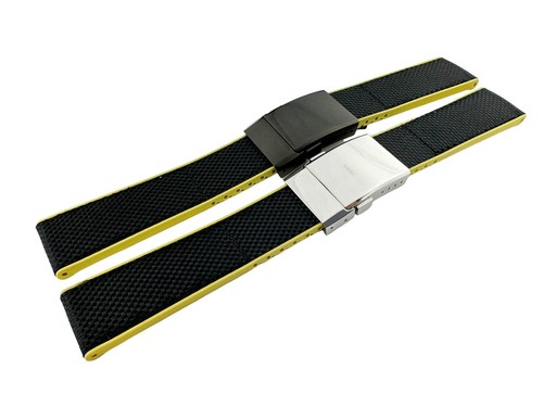 22mm black yellow - black/yellow, rubber