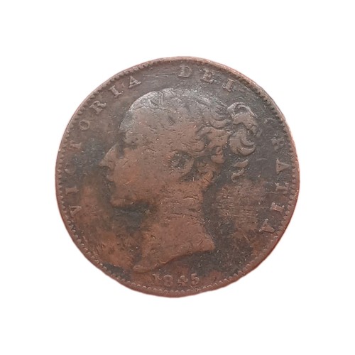 1845 queen victoria copper - 1845,