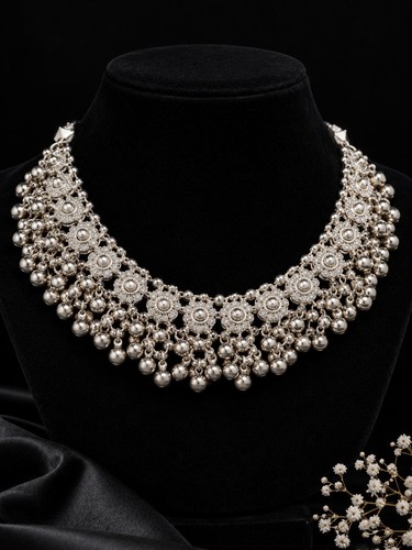 Choker necklace silver - choker,
