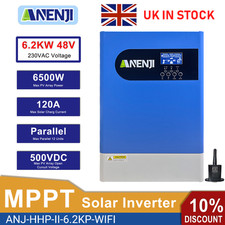 6200W Parallel Hybrid Solar Inverter Off-Grid MPPT 120A 220/230V 48V 500VDC WIFI