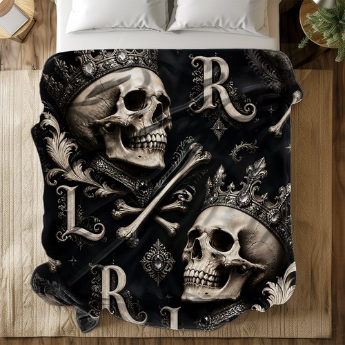 Crowned skull coral - skull, fleece