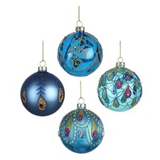 Set of 4 Peacock Decorated
