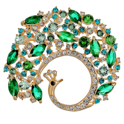 Vintage peacock brooch pin - peacock,