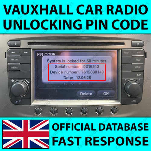 Vauxhall radio unlocking - radio,