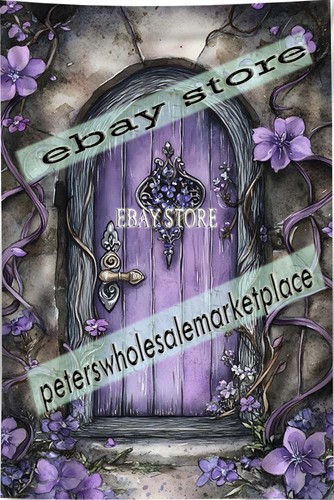 Fairy door tapestry purple - door,