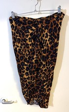 Zara Leopard Ruched Slit Skirt Size M