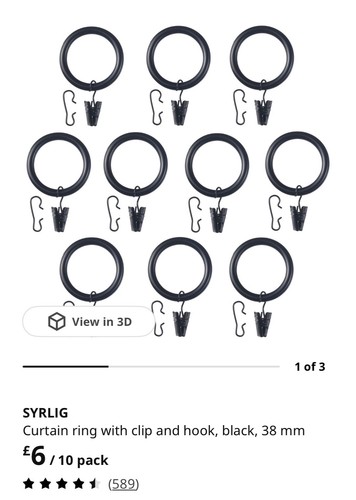 Curtains rings with - curtains, clips