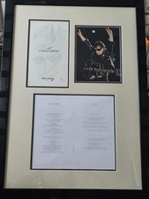 Concorde menu signed by Bono framed