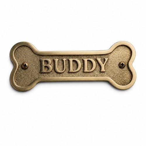 Personalized brass dog bone - dog,