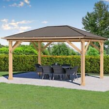 Meridian Gazebo 12ft x 16ft (3.7m x 4.9m) and colour matched UPVC Rain Guttering
