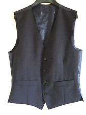 New Jasper Conran Mens Navy Blue  100% Wool Waistcoat Chest Size 40 R