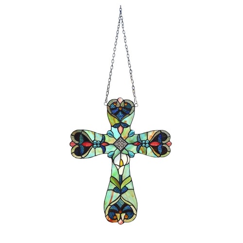 Stained glass cross - stained, window