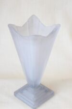 Art Deco Frosted Blue Glass