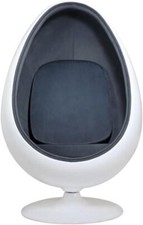 Grey Retro Egg Chair White