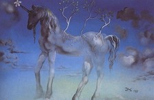 The Happy Unicorn Salvador Dali Reproduction Art Print A4 A3 A2 A1