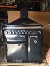 Rangemaster Elan 90 Black Dual Fuel With Hood and Splashback