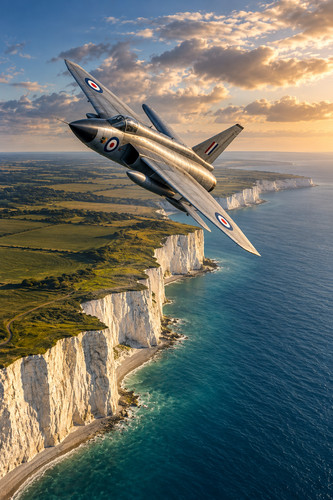 Jet over white - over,