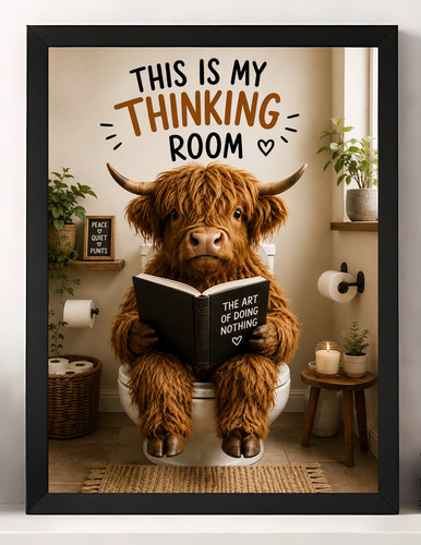 Highland cow bathroom - cow, a4