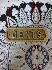Brass Gents Toilet Sign Hand Casted Door Plaque/Bar/Pub Ladies Wash Room