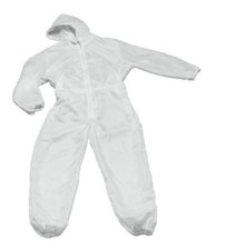 2 x White Coveralls With Hood