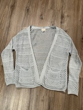 Nicole Miller Artsier XS Open-front Crochet Knit Coastal Granny