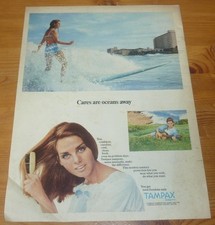 1967 VINTAGE LARGE AD TAMPAX TAMPONS