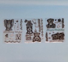 Clear RUBBER STAMPS Cardmaking Scrapbooking JOB LOT of 3 Collections Various